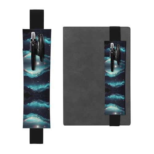 WZYCWB Science Fiction Stars bedruckter großer PVC-Stifthalter + kreatives Tagebuch-Stifttaschen-Set mit Gummiband, Anti-Rutsch-Design von WZYCWB