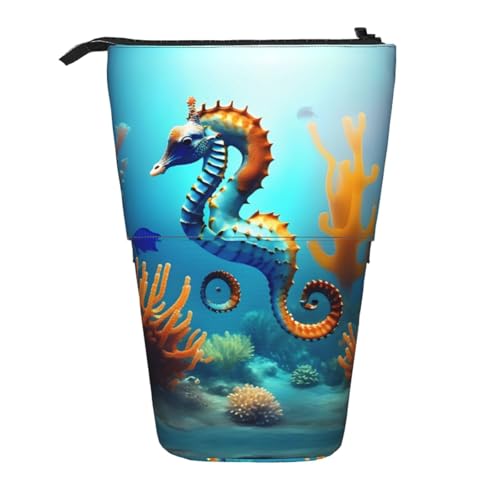 WZYCWB Seepferdchen-Stifthalter mit Seepferdchen-Motiv, einziehbar, für Wohnheim oder Büro. von WZYCWB