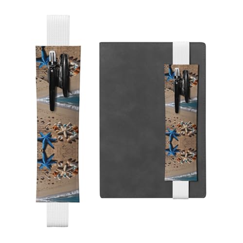 WZYCWB Seestern Beach Diary Federmäppchen, PVC-Stifthalter und Stifthalter mit Gummibändern und Lesezeichen sind die beste Geschenkwahl. von WZYCWB