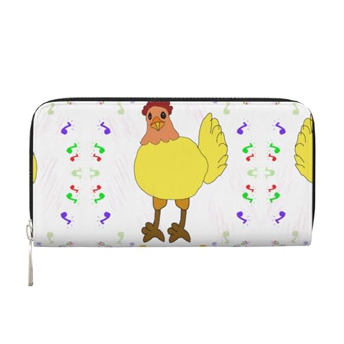 WZYCWB Singing Henne bedruckte Geldbörse mit Reißverschluss, perfekt für Reisen, Business und den Alltag. Hält Handys und Bargeld. von WZYCWB