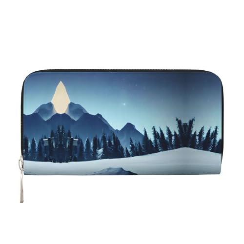 WZYCWB Snowy Forest Printed zippered wallet perfect for travel, business, and everyday wear.Holds cell phones and cash. von WZYCWB