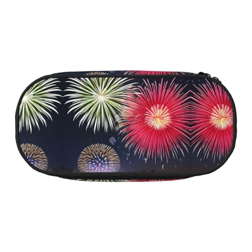 WZYCWB Splendid Fireworks Federmäppchen mit großer Kapazität – Multifunktionale Aufbewahrungsbox, tragbare und langlebige Bleistifttasche für Büro- und Schulbedarf, Schwarz , Einheitsgröße von WZYCWB