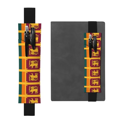 WZYCWB Sri Lanka Flagge gedruckt große Kapazität PVC Stifthalter + kreatives Tagebuch Stifttasche Set mit Gummiband Anti-Rutsch-Design von WZYCWB