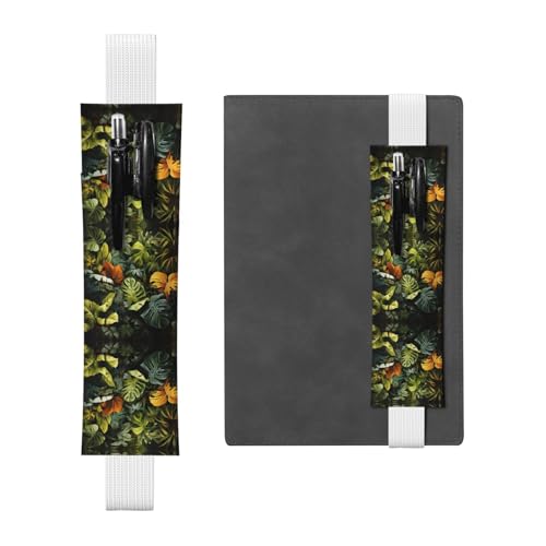 WZYCWB Stiftehalter aus Leder mit tropischem Regenwald, Palmenblätter, Lesezeichen, verstellbarer Stifthalter aus Leder, perfekt für den Schulanfang, Weihnachtsgeschenke WZYCWB Stiftehalter aus Leder mit tropischem Regenwald, Palmenblätter, Lesezeichen, verstellbarer Stifthalter aus Leder, perfekt für den Schulanfang, Weihnachtsgeschenke von WZYCWB