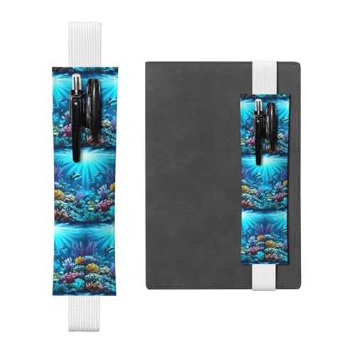 WZYCWB Submarine Coral Rays Diary Federmäppchen, PVC-Stifthalter und Stifthalter mit Gummibändern und Lesezeichen sind die beste Geschenkwahl. von WZYCWB