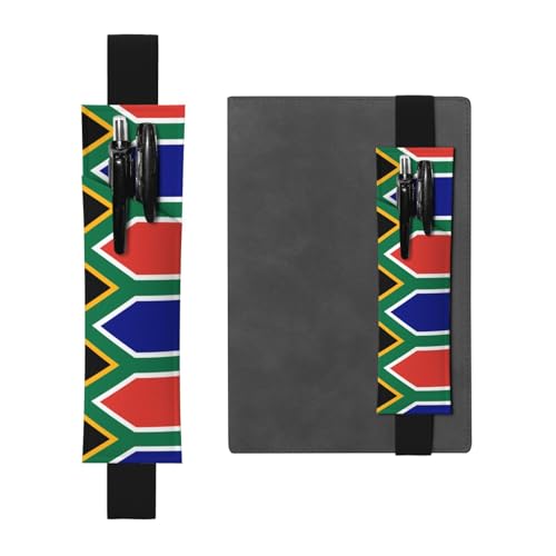 WZYCWB Südafrikanische Flagge gedruckt große Kapazität PVC Stifthalter + kreatives Tagebuch Stiftebeutel Set mit Gummiband Anti-Rutsch-Design von WZYCWB