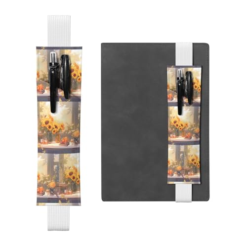 WZYCWB Sunflowers under the windowsill Diary pencil pouches, PVC pen holders and pen holders with elastic bands, and bookmarks are the best gift choices. von WZYCWB