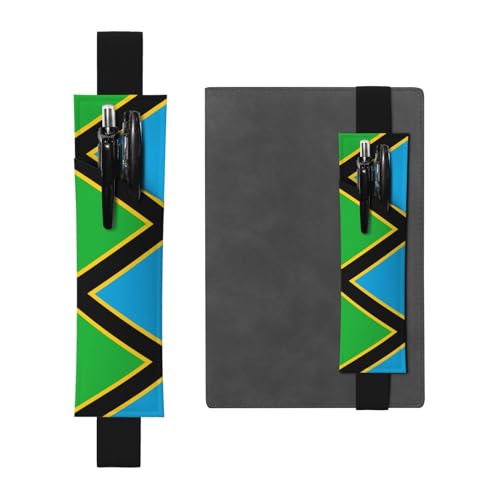 WZYCWB Tansania Flagge gedruckt große Kapazität PVC Stifthalter + kreatives Tagebuch Stifttasche Set mit Gummiband Anti-Rutsch-Design von WZYCWB