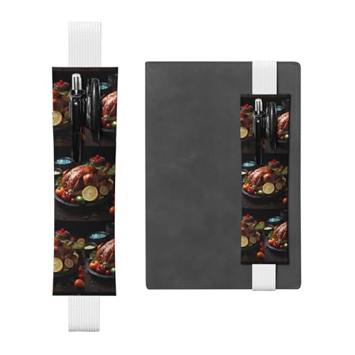 WZYCWB Tantalizing Braten Truthahn Diary Federmäppchen, PVC-Stifthalter und Stifthalter mit Gummibändern und Lesezeichen sind die beste Geschenkidee, Weiß, Einheitsgröße, weiß, Einheitsgröße von WZYCWB
