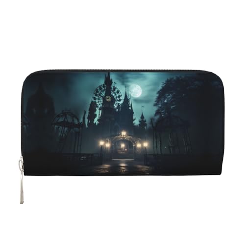 WZYCWB The Ghost in the Night Printed zippered wallet perfect for travel, business, and everyday wear.Holds cell phones and cash. von WZYCWB