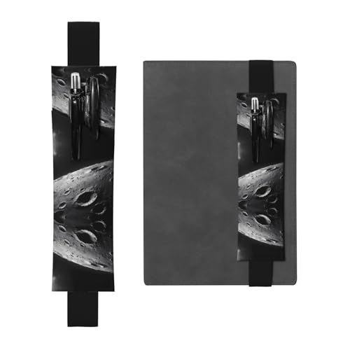 WZYCWB The Moon bedruckter großer PVC-Stifthalter + kreatives Tagebuch-Stifttaschen-Set mit Gummiband, Anti-Rutsch-Design von WZYCWB
