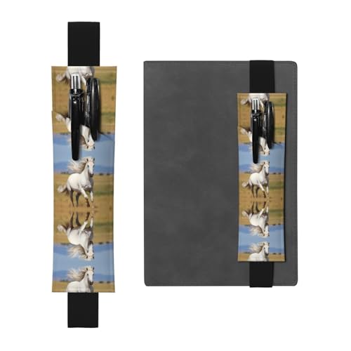 WZYCWB The White Stallion Printed Large Capacity PVC Pen Holder + Creative Diary Pen Bag Set with Elastic Band Anti-Rutsch-Design WZYCWB The White Stallion Printed Large Capacity PVC Pen Holder + Creative Diary Pen Bag Set with Elastic Band Anti-Rutsch-Design von WZYCWB