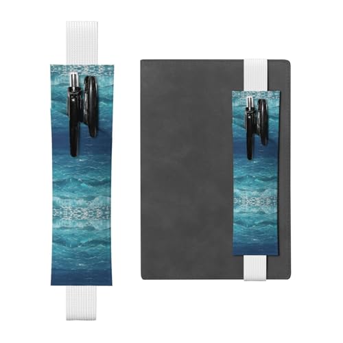 WZYCWB The deep blue sea Leather Pen Holder Bookmark, Adjustable Leather Pen Holder, Perfect for Back to School Christmas Gifts von WZYCWB