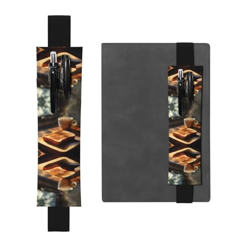 WZYCWB Toast bedruckter großer PVC-Stifthalter + kreatives Tagebuch-Stifttaschen-Set mit Gummiband, Anti-Rutsch-Design von WZYCWB