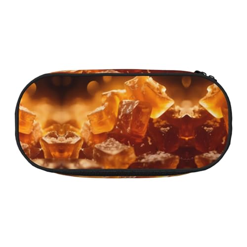 WZYCWB Toffee Federmäppchen mit großer Kapazität – Multifunktionale Aufbewahrungsbox, tragbare und langlebige Bleistifttasche für Büro- und Schulbedarf, Schwarz , Einheitsgröße, Kosmetikkoffer von WZYCWB