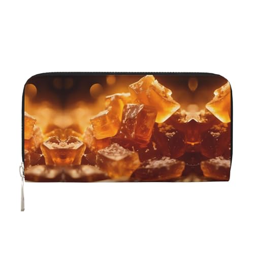 WZYCWB Toffee bedruckte Geldbörse mit Reißverschluss, perfekt für Reisen, Business und Alltag. Hält Handys und Bargeld. von WZYCWB