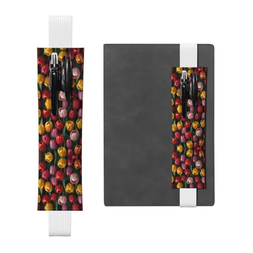 WZYCWB Tulip Diary Federmäppchen, PVC-Stifthalter und Stifthalter mit Gummibändern und Lesezeichen sind die beste Geschenkwahl. von WZYCWB