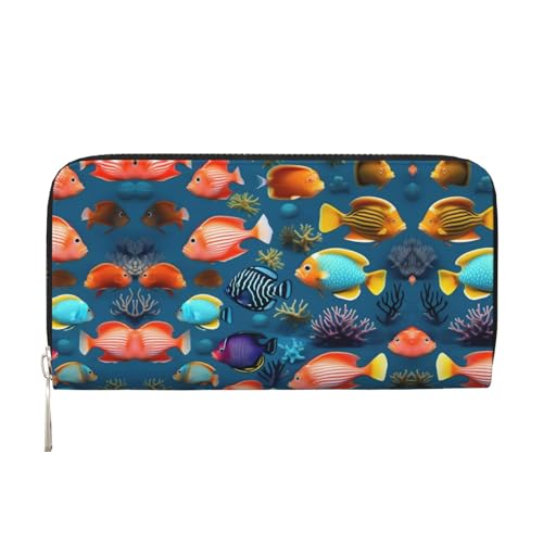 WZYCWB U-Boot-Rifffisch-bedruckte Geldbörse mit Reißverschluss, perfekt für Reisen, Business und den Alltag. Hält Handys und Bargeld. von WZYCWB
