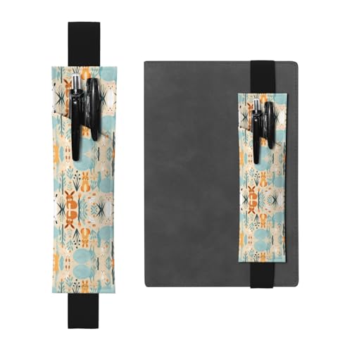 WZYCWB Viele Kaninchen bedruckter großer PVC-Stifthalter + kreatives Tagebuch-Stifttaschen-Set mit Gummiband, Anti-Rutsch-Design von WZYCWB
