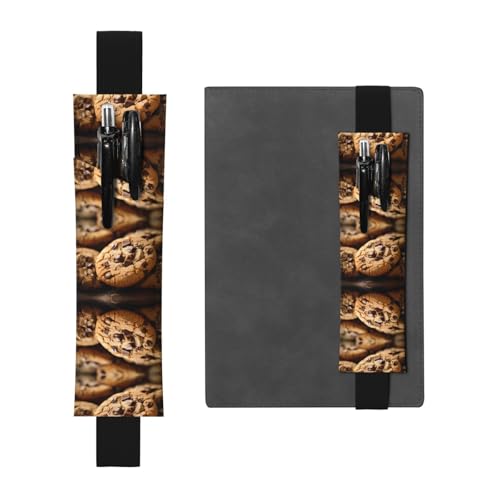 WZYCWB Viele Kekse Bedruckter großer Kapazität PVC Stifthalter + Kreatives Tagebuch Stiftetasche Set mit Gummiband Anti-Rutsch-Design von WZYCWB