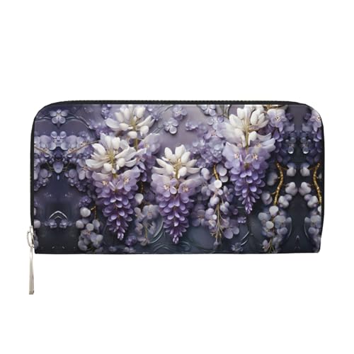 WZYCWB Viele Veilchen bedruckte Geldbörse mit Reißverschluss, perfekt für Reisen, Business und den Alltag. Hält Handys und Bargeld. von WZYCWB