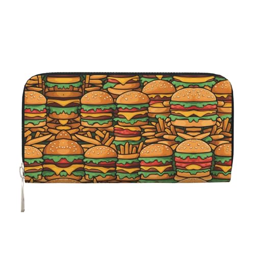 WZYCWB Viele süße Burger bedruckte Geldbörse mit Reißverschluss, perfekt für Reisen, Business und den Alltag. Hält Handys und Bargeld. von WZYCWB