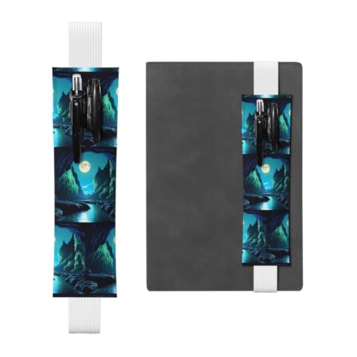 WZYCWB Water Moon Cave Diary Federmäppchen, PVC-Stifthalter und Stifthalter mit Gummibändern und Lesezeichen sind die beste Geschenkwahl. von WZYCWB
