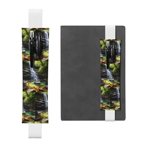 WZYCWB Waterfall Views Diary Federmäppchen, PVC-Stifthalter und Stifthalter mit Gummibändern und Lesezeichen sind die beste Geschenkwahl. von WZYCWB