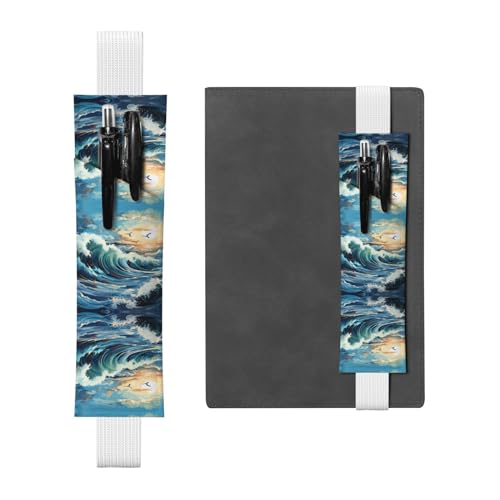 WZYCWB Wave Sailboat Seagull Diary Federmäppchen, PVC-Stifthalter und Stifthalter mit Gummibändern und Lesezeichen sind die beste Geschenkwahl. von WZYCWB