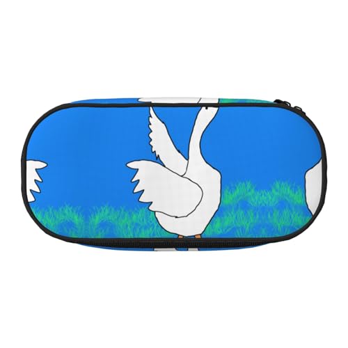 WZYCWB White Goose Spread its Wings Federmäppchen mit großer Kapazität – Multifunktionale Aufbewahrungsbox, tragbare und langlebige Bleistifttasche für Büro- und Schulbedarf, Schwarz , Einheitsgröße von WZYCWB