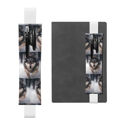 WZYCWB Wolf Diary Federmäppchen, PVC-Stifthalter und Stifthalter mit Gummibändern und Lesezeichen sind die beste Geschenkwahl. von WZYCWB