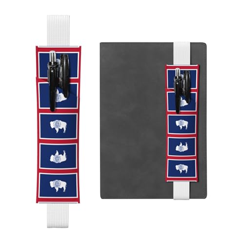 WZYCWB Wyoming State Flag Diary Federmäppchen, PVC-Stifthalter und Stifthalter mit Gummibändern und Lesezeichen sind die beste Geschenkwahl. von WZYCWB