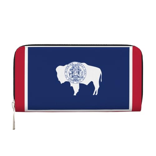 WZYCWB Wyoming State Flag Printed zippered wallet perfect for travel, business, and everyday wear.Holds cell phones and cash. von WZYCWB