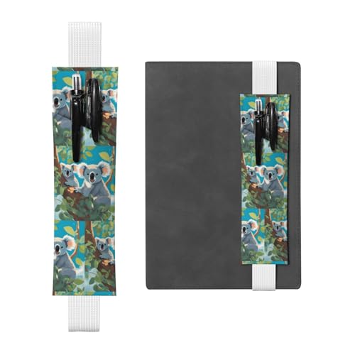 WZYCWB Zwei fröhliche Koalas Diary Federmäppchen, PVC-Stifthalter und Stifthalter mit Gummibändern und Lesezeichen sind die beste Geschenkwahl. von WZYCWB