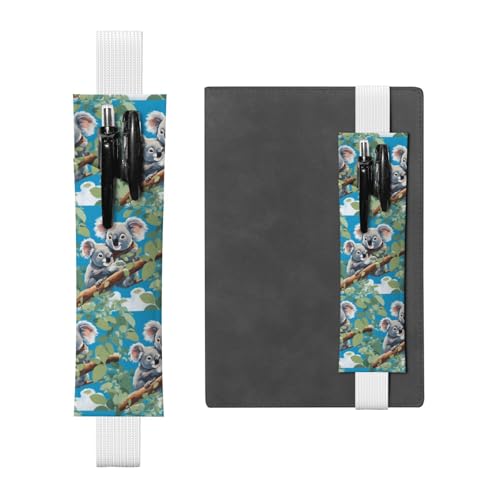 WZYCWB Zwei niedliche Koalas Diary Federmäppchen, PVC-Stifthalter und Stifthalter mit Gummibändern und Lesezeichen sind die beste Geschenkwahl. von WZYCWB