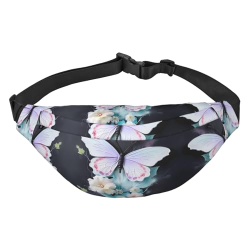 Weiße Schmetterlings-Reise-Hüfttasche, geeignet für Sport, Laufen, Radfahren, Reisen, Angeln, Jungen, große Crossbody-Hüfttasche Weiße Schmetterlings-Reise-Hüfttasche, geeignet für Sport, Laufen, Radfahren, Reisen, Angeln, Jungen, große Crossbody-Hüfttasche von WZYCWB