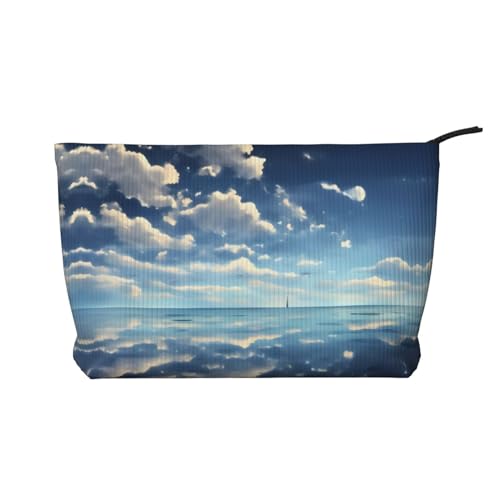 Weiße Wolken über dem Meer. Damen-Kosmetiktasche, tragbare Geldbörse mit Reißverschluss, geeignet für Reisen und die tägliche Aufbewahrung von Kosmetika Weiße Wolken über dem Meer. Damen-Kosmetiktasche, tragbare Geldbörse mit Reißverschluss, geeignet für Reisen und die tägliche Aufbewahrung von Kosmetika von WZYCWB