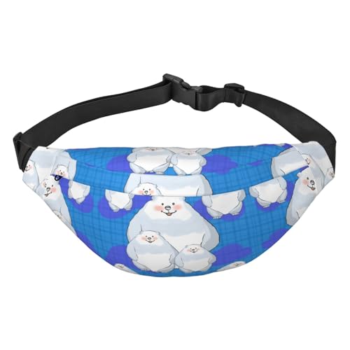 White Bear Family Travel Fashion Hüfttasche, geeignet für Sport, Laufen, Radfahren, Reisen, Angeln, Jungen, große Crossbody-Hüfttasche von WZYCWB