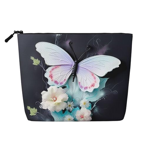 White Butterfly Damen Kultur- und Kosmetiktasche, Unisex-Kulturbeutel, Aufbewahrungstasche für Körperpflege White Butterfly Damen Kultur- und Kosmetiktasche, Unisex-Kulturbeutel, Aufbewahrungstasche für Körperpflege von WZYCWB