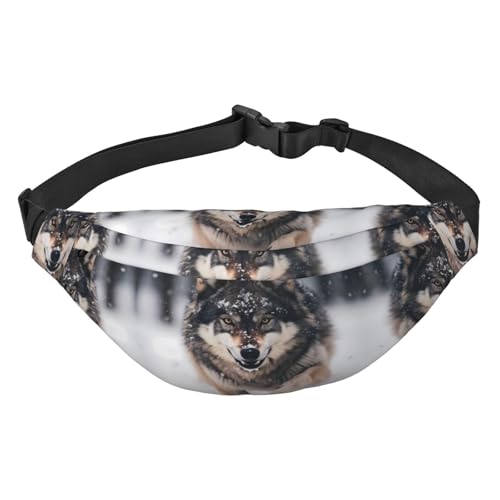 Wölfe Reise-Hüfttasche, geeignet für Sport, Laufen, Radfahren, Reisen, Angeln, Jungen, große Crossbody-Hüfttasche von WZYCWB