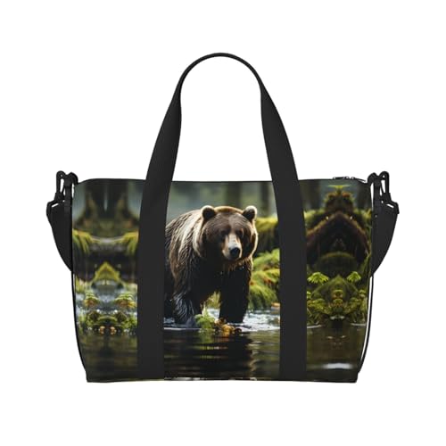 brown bear pounce Damen Handtaschen Crossbody Reisetasche Casual Handtasche mit Reißverschluss Geeignet für Arbeit Reisen Fitness Reisen brown bear pounce Damen Handtaschen Crossbody Reisetasche Casual Handtasche mit Reißverschluss Geeignet für Arbeit Reisen Fitness Reisen von WZYCWB