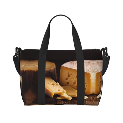 cheese Damen Handtasche Crossbody Reisetasche Casual Handtasche mit Reißverschluss Geeignet für Arbeit Reisen Fitness Reisen Schwarz Einheitsgröße von WZYCWB