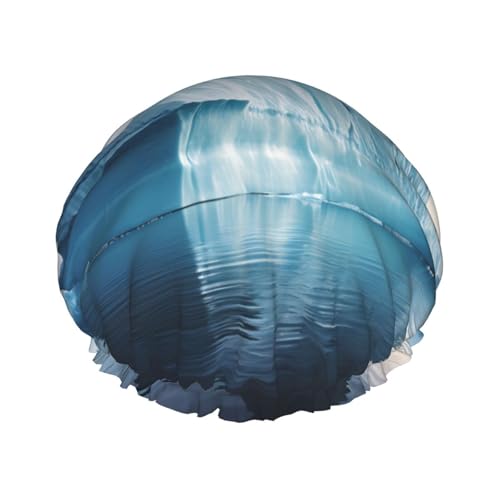 icebergs Doppelschichtige Damen-Duschhaube, wiederverwendbar, großes Design, geeignet für alle Haarlängen, geeignet für Mädchen, Spa und Heimsalon. von WZYCWB