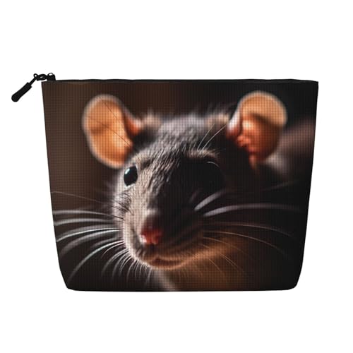 rat's head Damen Kultur- und Kosmetiktasche, Unisex-Kulturbeutel, Aufbewahrungstasche, Körperpflege-Aufbewahrungstasche, Schwarz, Einheitsgröße rat's head Damen Kultur- und Kosmetiktasche, Unisex-Kulturbeutel, Aufbewahrungstasche, Körperpflege-Aufbewahrungstasche, Schwarz, Einheitsgröße von WZYCWB