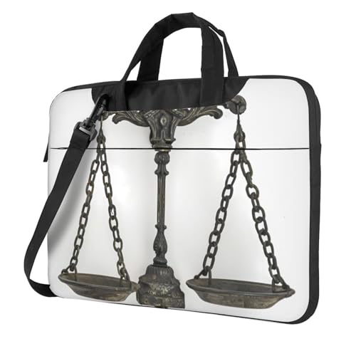 WZYWHJ 13 Zoll Ancient Balance bedruckte Laptoptasche – mit weichem Innenfutter, mehreren Taschen – ideal für Männer, Reisen und Business von WZYWHJ