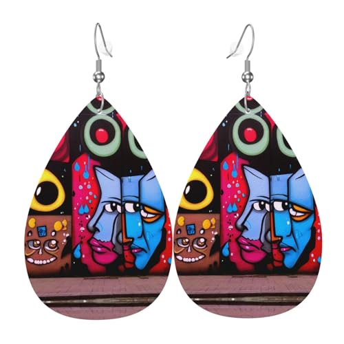 WZYWHJ Abstrakte Kunst Illustration Drucke Damen Leder Ohrringe Einfache Wassertropfen Anhänger Mode Urlaub Geschenk WZYWHJ Abstrakte Kunst Illustration Drucke Damen Leder Ohrringe Einfache Wassertropfen Anhänger Mode Urlaub Geschenk von WZYWHJ