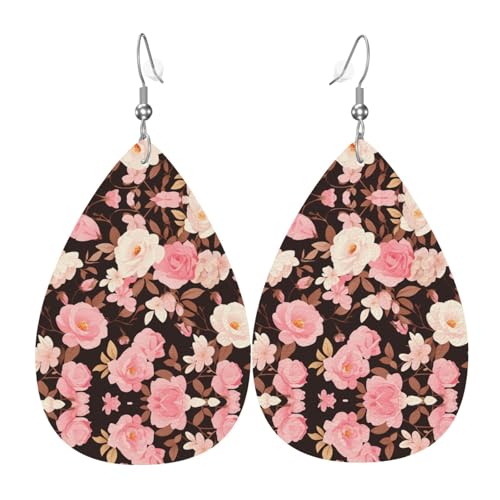WZYWHJ Altrosa Bild Damen Leder Ohrringe Einfache Wassertropfen Anhänger Mode Urlaub Geschenk von WZYWHJ