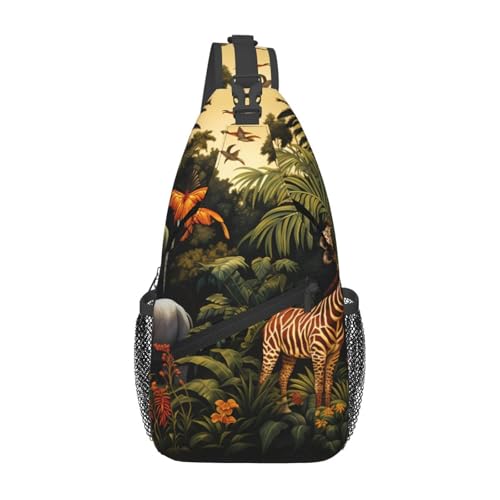 WZYWHJ Animals In The Rainforest Printing Herren Casual Crossbody Brusttasche mit hoher Speicherkapazität und verstellbarem Schultergurt WZYWHJ Animals In The Rainforest Printing Herren Casual Crossbody Brusttasche mit hoher Speicherkapazität und verstellbarem Schultergurt von WZYWHJ