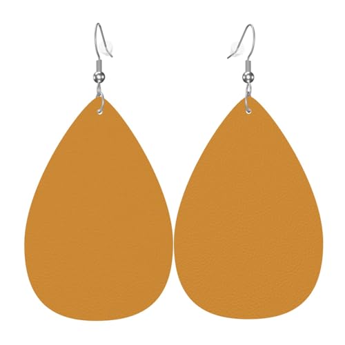 WZYWHJ Aprikosenbild Damen Leder Ohrringe Einfache Wassertropfen Anhänger Mode Urlaub Geschenk von WZYWHJ