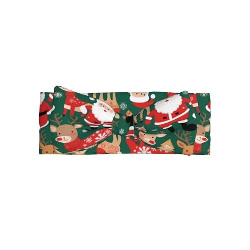 WZYWHJ Baby-Schleifen-Stirnbänder mit Weihnachtsmann- und Weihnachts-Hirsch-Muster, elastische weiche Haar-Accessoires für Neugeborene und Mädchen von WZYWHJ
